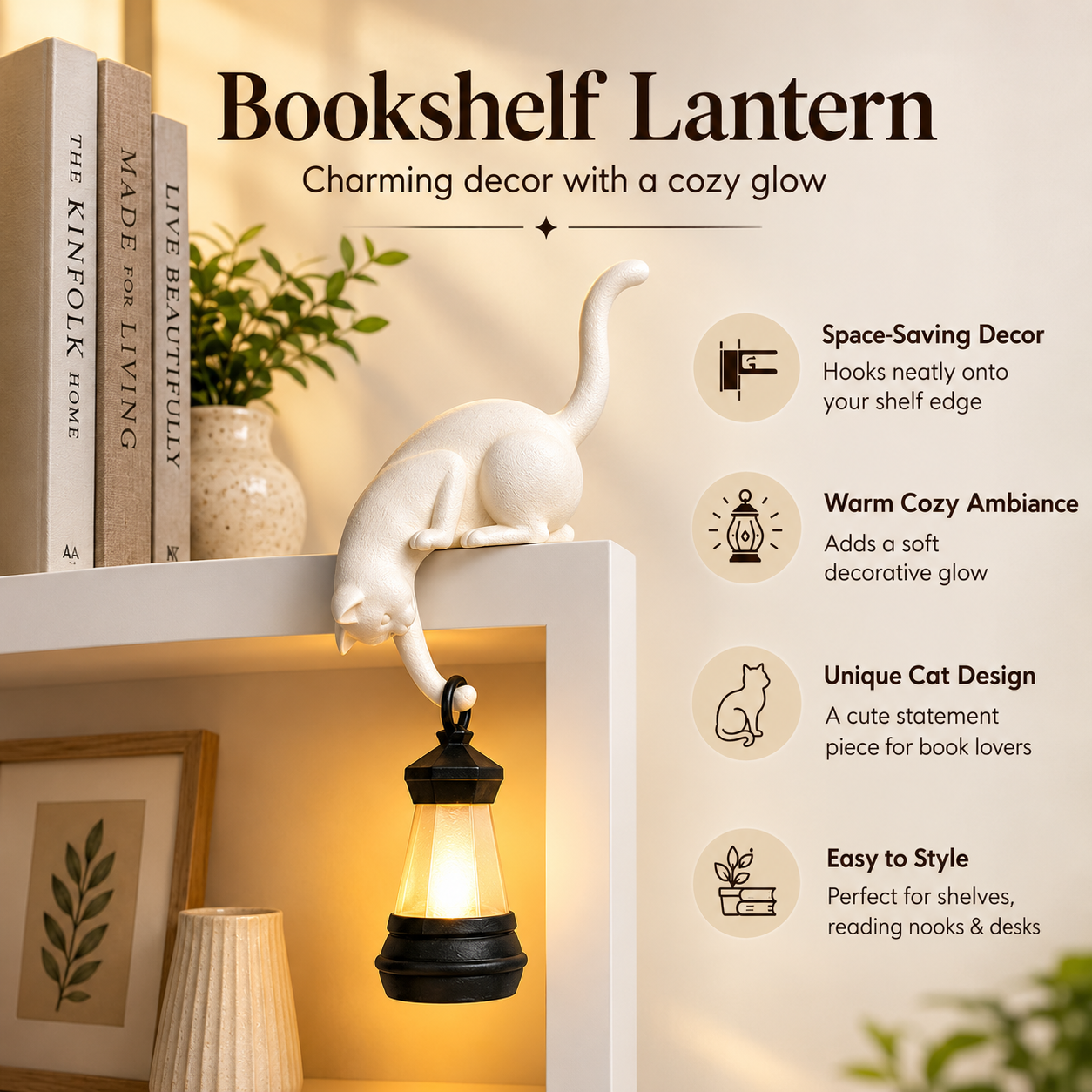 Hanging Cat Shelf Lantern