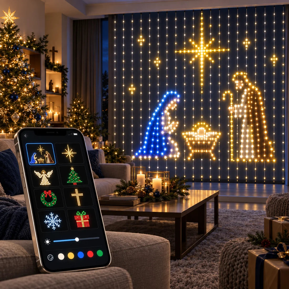 Smart LED Christmas Curtain Lights