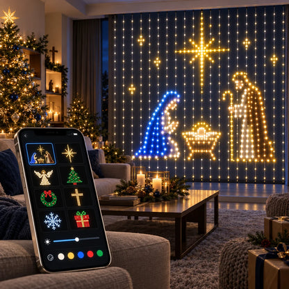 Smart LED Christmas Curtain Lights