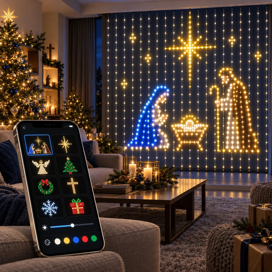 Smart LED Christmas Curtain Lights