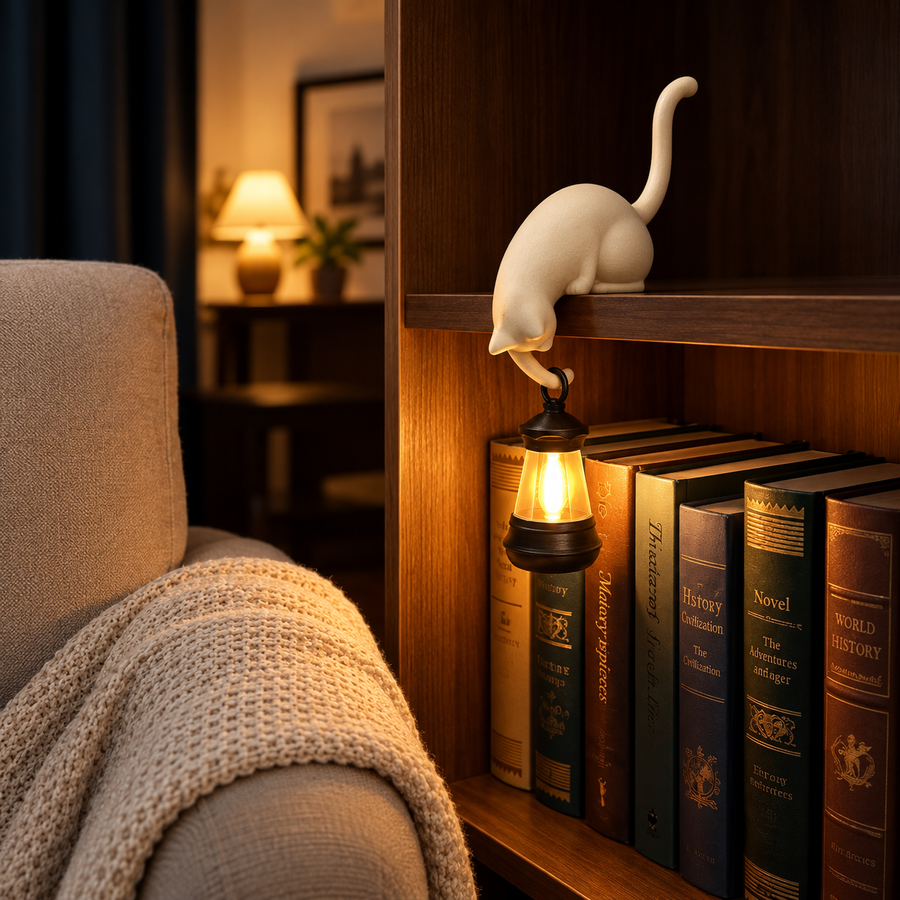 Hanging Cat Shelf Lantern