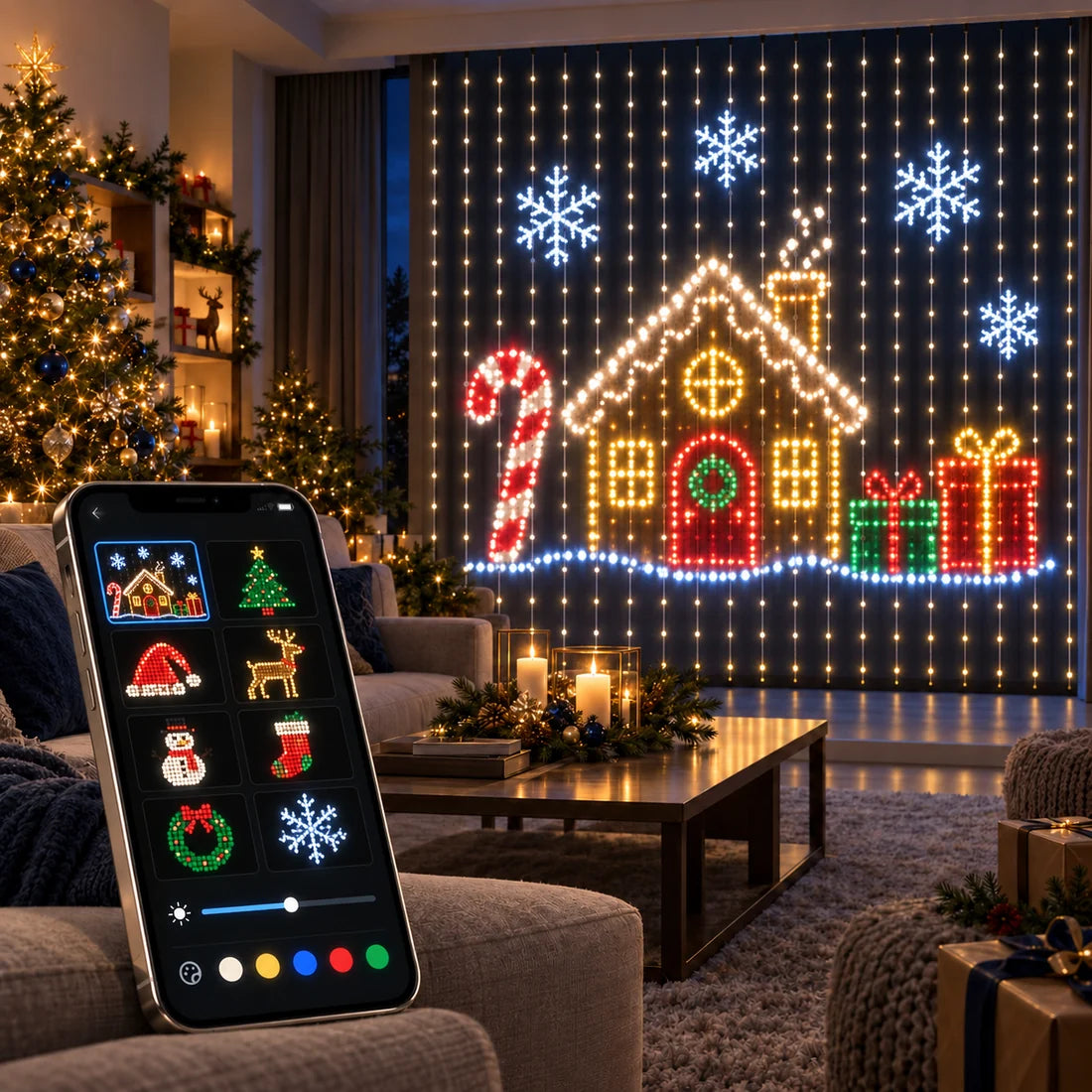 Smart LED Christmas Curtain Lights