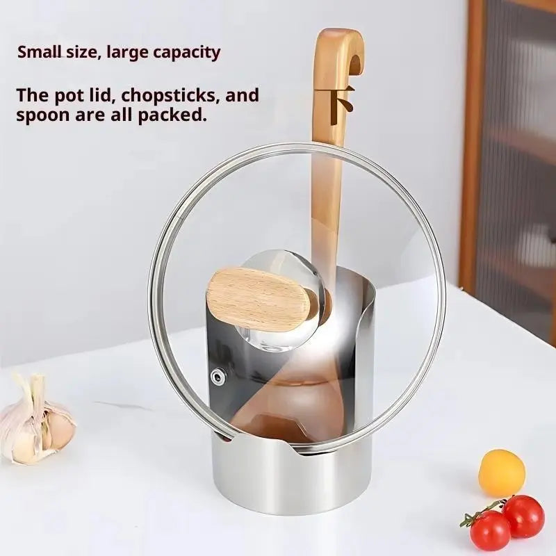 2 in 1 stainless steel spoon lid holder