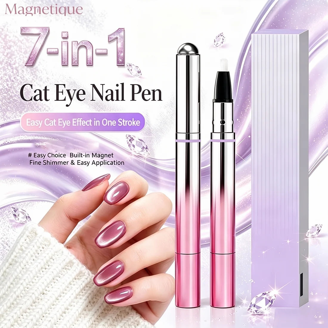 7-In-1 Magnetic Cat Eye Nail Gel Pen Portable
